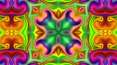 Benzersiz mandala, Oriental yuvarlak desen, mistik motifi, egzotik arka plan. Fantastik fraktal tasarım, geometrik doku parlayan renkli dijital sanat.