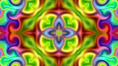 Benzersiz mandala, Oriental yuvarlak desen, mistik motifi, egzotik arka plan. Fantastik fraktal tasarım, geometrik doku parlayan renkli dijital sanat.