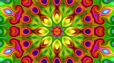 Benzersiz mandala, Oriental yuvarlak desen, mistik motifi, egzotik arka plan. Fantastik fraktal tasarım, geometrik doku parlayan renkli dijital sanat.