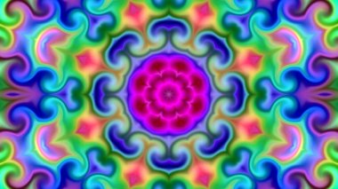 Benzersiz mandala, Oriental yuvarlak desen, mistik motifi, egzotik arka plan. Fantastik fraktal tasarım, geometrik doku parlayan renkli dijital sanat.