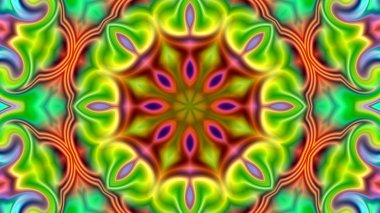 Benzersiz mandala, Oriental yuvarlak desen, mistik motifi, egzotik arka plan. Fantastik fraktal tasarım, geometrik doku parlayan renkli dijital sanat.