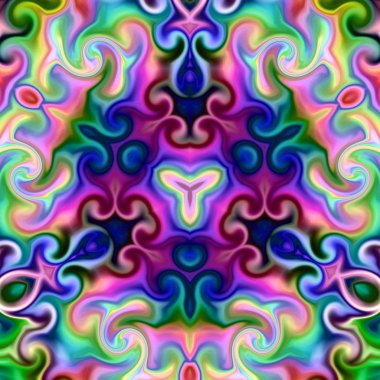 Benzersiz mandala, Oriental yuvarlak desen, mistik motifi, egzotik arka plan. Fantastik fraktal tasarım, geometrik doku parlayan renkli dijital sanat.