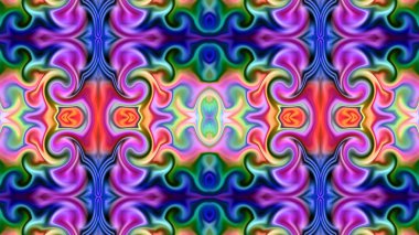 Benzersiz mandala, Oriental yuvarlak desen, mistik motifi, egzotik arka plan. Fantastik fraktal tasarım, geometrik doku parlayan renkli dijital sanat.