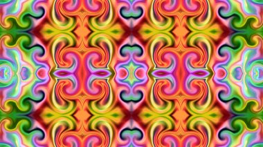 Benzersiz mandala, Oriental yuvarlak desen, mistik motifi, egzotik arka plan. Fantastik fraktal tasarım, geometrik doku parlayan renkli dijital sanat.