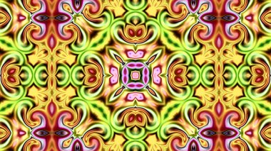 Benzersiz mandala, Oriental yuvarlak desen, mistik motifi, egzotik arka plan. Fantastik fraktal tasarım, geometrik doku parlayan renkli dijital sanat.