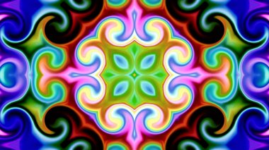 Benzersiz mandala, Oriental yuvarlak desen, mistik motifi, egzotik arka plan. Fantastik fraktal tasarım, geometrik doku parlayan renkli dijital sanat.