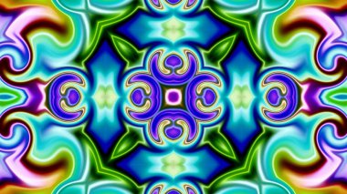 Benzersiz mandala, Oriental yuvarlak desen, mistik motifi, egzotik arka plan. Fantastik fraktal tasarım, geometrik doku parlayan renkli dijital sanat.