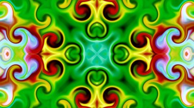 Benzersiz mandala, Oriental yuvarlak desen, mistik motifi, egzotik arka plan. Fantastik fraktal tasarım, geometrik doku parlayan renkli dijital sanat.