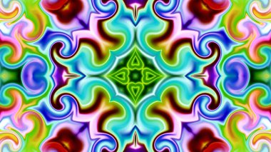 Benzersiz mandala, Oriental yuvarlak desen, mistik motifi, egzotik arka plan. Fantastik fraktal tasarım, geometrik doku parlayan renkli dijital sanat.