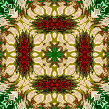 Benzersiz mandala, Oriental yuvarlak desen, mistik motifi, egzotik arka plan. Fantastik fraktal tasarım, geometrik doku parlayan renkli dijital sanat.