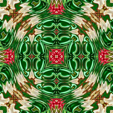 Benzersiz mandala, Oriental yuvarlak desen, mistik motifi, egzotik arka plan. Fantastik fraktal tasarım, geometrik doku parlayan renkli dijital sanat.