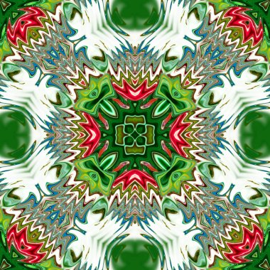 Benzersiz mandala, Oriental yuvarlak desen, mistik motifi, egzotik arka plan. Fantastik fraktal tasarım, geometrik doku parlayan renkli dijital sanat.