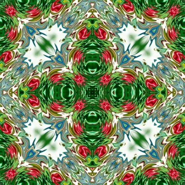 Benzersiz mandala, Oriental yuvarlak desen, mistik motifi, egzotik arka plan. Fantastik fraktal tasarım, geometrik doku parlayan renkli dijital sanat.