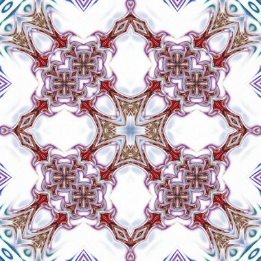 Benzersiz mandala, Oriental yuvarlak desen, mistik motifi, egzotik arka plan. Fantastik fraktal tasarım, geometrik doku parlayan renkli dijital sanat.