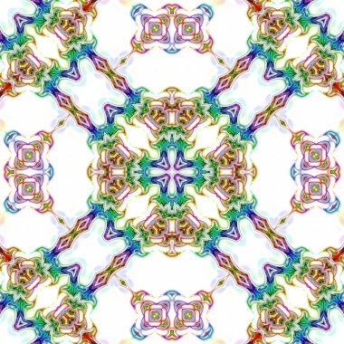 Benzersiz mandala, Oriental yuvarlak desen, mistik motifi, egzotik arka plan. Fantastik fraktal tasarım, geometrik doku parlayan renkli dijital sanat.