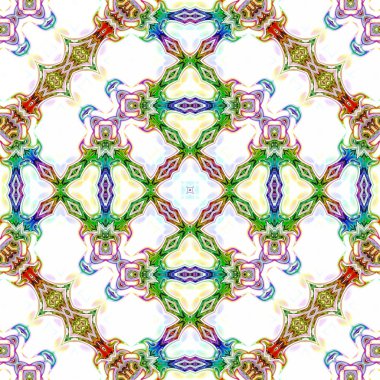 Benzersiz mandala, Oriental yuvarlak desen, mistik motifi, egzotik arka plan. Fantastik fraktal tasarım, geometrik doku parlayan renkli dijital sanat.