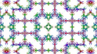 Benzersiz mandala, Oriental yuvarlak desen, mistik motifi, egzotik arka plan. Fantastik fraktal tasarım, geometrik doku parlayan renkli dijital sanat.