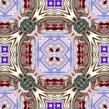 Benzersiz mandala, Oriental yuvarlak desen, mistik motifi, egzotik arka plan. Fantastik fraktal tasarım, geometrik doku parlayan renkli dijital sanat.