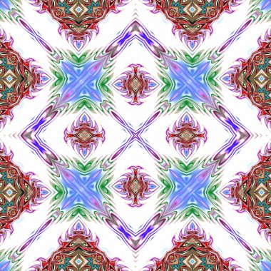 Benzersiz mandala, Oriental yuvarlak desen, mistik motifi, egzotik arka plan. Fantastik fraktal tasarım, geometrik doku parlayan renkli dijital sanat.