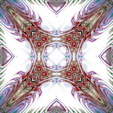 Benzersiz mandala, Oriental yuvarlak desen, mistik motifi, egzotik arka plan. Fantastik fraktal tasarım, geometrik doku parlayan renkli dijital sanat.