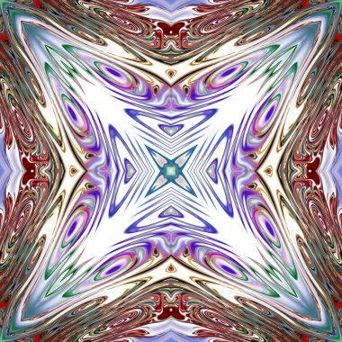 Benzersiz mandala, Oriental yuvarlak desen, mistik motifi, egzotik arka plan. Fantastik fraktal tasarım, geometrik doku parlayan renkli dijital sanat.