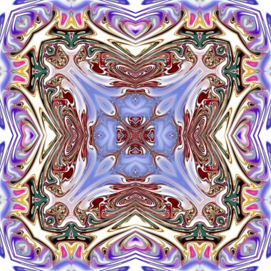 Benzersiz mandala, Oriental yuvarlak desen, mistik motifi, egzotik arka plan. Fantastik fraktal tasarım, geometrik doku parlayan renkli dijital sanat.