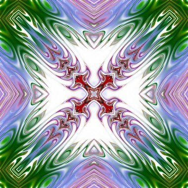 Benzersiz mandala, Oriental yuvarlak desen, mistik motifi, egzotik arka plan. Fantastik fraktal tasarım, geometrik doku parlayan renkli dijital sanat.