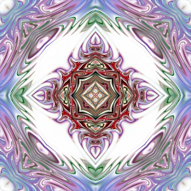 Benzersiz mandala, Oriental yuvarlak desen, mistik motifi, egzotik arka plan. Fantastik fraktal tasarım, geometrik doku parlayan renkli dijital sanat.