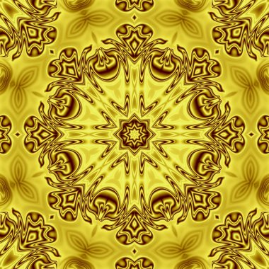 Benzersiz mandala, Oriental yuvarlak desen, mistik motifi, egzotik arka plan. Fantastik fraktal tasarım, geometrik doku parlayan renkli dijital sanat.