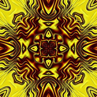 Benzersiz mandala, Oriental yuvarlak desen, mistik motifi, egzotik arka plan. Fantastik fraktal tasarım, geometrik doku parlayan renkli dijital sanat.