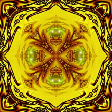 Benzersiz mandala, Oriental yuvarlak desen, mistik motifi, egzotik arka plan. Fantastik fraktal tasarım, geometrik doku parlayan renkli dijital sanat.