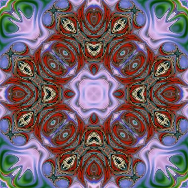 Benzersiz mandala, Oriental yuvarlak desen, mistik motifi, egzotik arka plan. Fantastik fraktal tasarım, geometrik doku parlayan renkli dijital sanat.