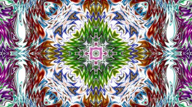 Benzersiz mandala, Oriental yuvarlak desen, mistik motifi, egzotik arka plan. Fantastik fraktal tasarım, geometrik doku parlayan renkli dijital sanat.