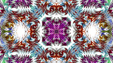 Benzersiz mandala, Oriental yuvarlak desen, mistik motifi, egzotik arka plan. Fantastik fraktal tasarım, geometrik doku parlayan renkli dijital sanat.