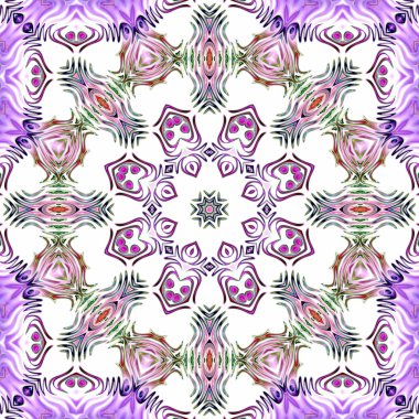 Benzersiz mandala, Oriental yuvarlak desen, mistik motifi, egzotik arka plan. Fantastik fraktal tasarım, geometrik doku parlayan renkli dijital sanat.