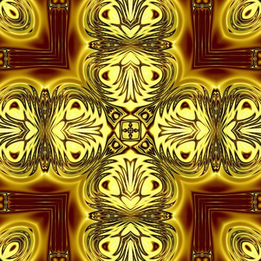 Benzersiz mandala, Oriental yuvarlak desen, mistik motifi, egzotik arka plan. Fantastik fraktal tasarım, geometrik doku parlayan renkli dijital sanat.