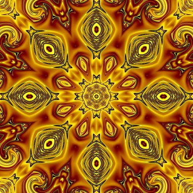 Benzersiz mandala, Oriental yuvarlak desen, mistik motifi, egzotik arka plan. Fantastik fraktal tasarım, geometrik doku parlayan renkli dijital sanat.