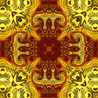 Benzersiz mandala, Oriental yuvarlak desen, mistik motifi, egzotik arka plan. Fantastik fraktal tasarım, geometrik doku parlayan renkli dijital sanat.