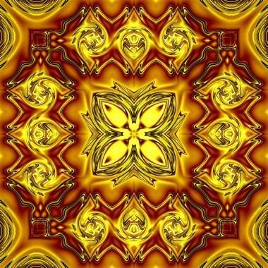 Benzersiz mandala, Oriental yuvarlak desen, mistik motifi, egzotik arka plan. Fantastik fraktal tasarım, geometrik doku parlayan renkli dijital sanat.