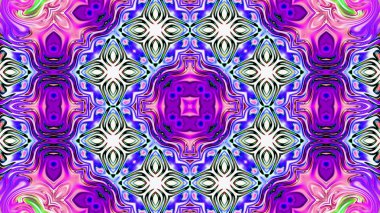 Benzersiz mandala, Oriental yuvarlak desen, mistik motifi, egzotik arka plan. Fantastik fraktal tasarım, geometrik doku parlayan renkli dijital sanat.