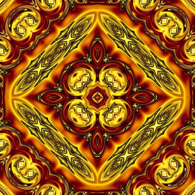 Benzersiz mandala, Oriental yuvarlak desen, mistik motifi, egzotik arka plan. Fantastik fraktal tasarım, geometrik doku parlayan renkli dijital sanat.