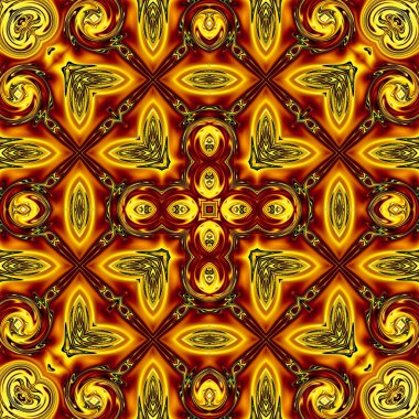 Benzersiz mandala, Oriental yuvarlak desen, mistik motifi, egzotik arka plan. Fantastik fraktal tasarım, geometrik doku parlayan renkli dijital sanat.