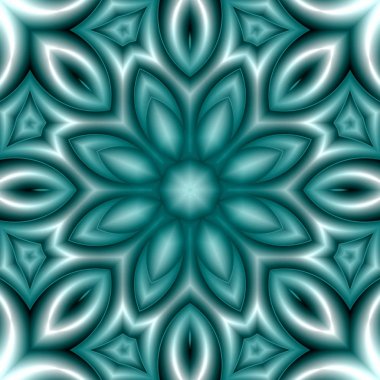 Benzersiz mandala, Oriental yuvarlak desen, mistik motifi, egzotik arka plan. Fantastik fraktal tasarım, geometrik doku parlayan renkli dijital sanat.