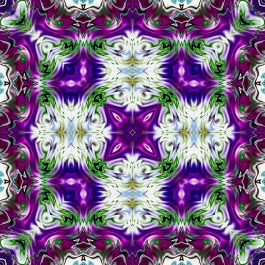 Benzersiz mandala, Oriental yuvarlak desen, mistik motifi, egzotik arka plan. Fantastik fraktal tasarım, geometrik doku parlayan renkli dijital sanat.