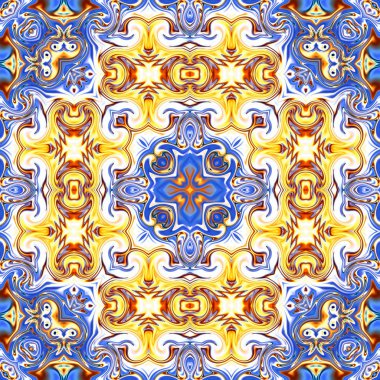 Benzersiz mandala, Oriental yuvarlak desen, mistik motifi, egzotik arka plan. Fantastik fraktal tasarım, geometrik doku parlayan renkli dijital sanat.