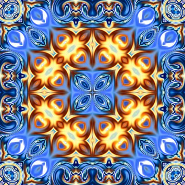 Benzersiz mandala, Oriental yuvarlak desen, mistik motifi, egzotik arka plan. Fantastik fraktal tasarım, geometrik doku parlayan renkli dijital sanat.