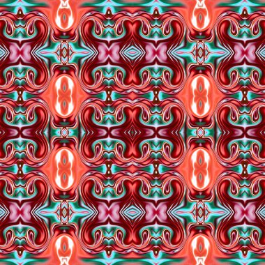 Benzersiz mandala, Oriental yuvarlak desen, mistik motifi, egzotik arka plan. Fantastik fraktal tasarım, geometrik doku parlayan renkli dijital sanat.