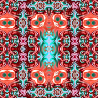 Benzersiz mandala, Oriental yuvarlak desen, mistik motifi, egzotik arka plan. Fantastik fraktal tasarım, geometrik doku parlayan renkli dijital sanat.