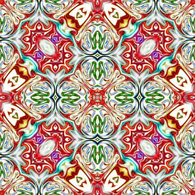 Benzersiz mandala, Oriental yuvarlak desen, mistik motifi, egzotik arka plan. Fantastik fraktal tasarım, geometrik doku parlayan renkli dijital sanat.