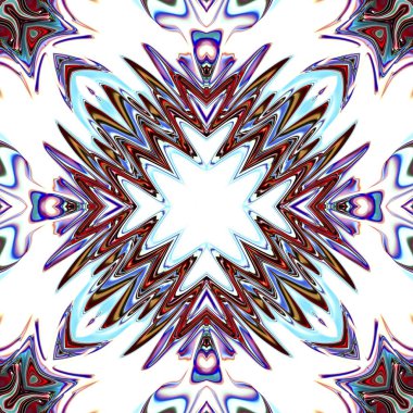 Benzersiz mandala, Oriental yuvarlak desen, mistik motifi, egzotik arka plan. Fantastik fraktal tasarım, geometrik doku parlayan renkli dijital sanat.